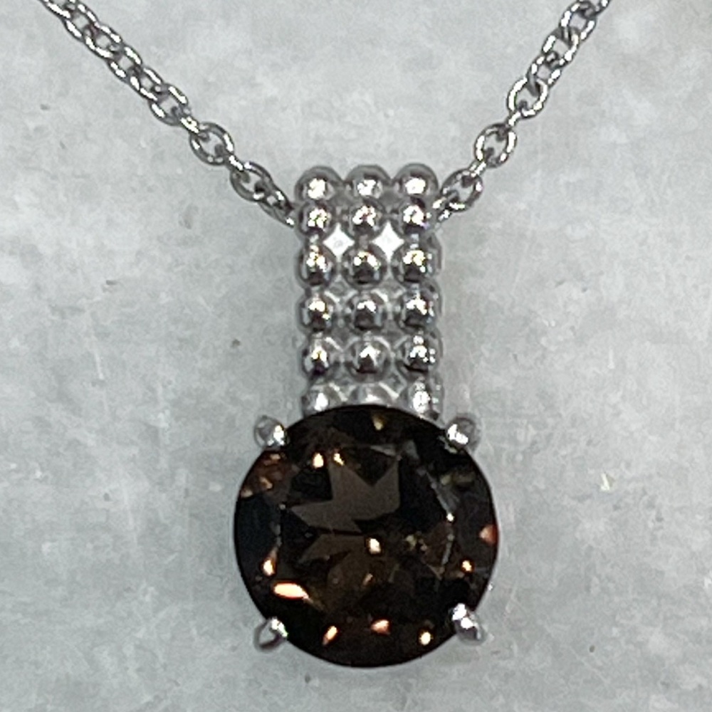 VALUE BUY Brazilian Smoky Quartz Silver Pendant 20” Necklace PRICE FIRM - Picture 7 of 13